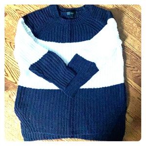 Chunky color blocked knit